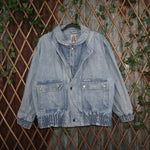 small - Vintage Y2K American Vintage denim zip cargo pocket - Blue - S