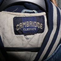 XL - Vintage Y2K Cambridge Classics denim bomber jacket - White - XL