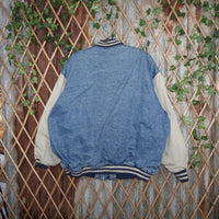 XL - Vintage Y2K Cambridge Classics denim bomber jacket - White - XL