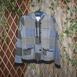 L - Vintage Y2K Hurley plaid zip button 2000s - Blue - L