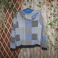 L - Vintage Y2K Hurley plaid zip button 2000s - Blue - L