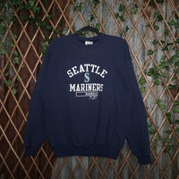 medium - Vintage Y2K Mlb seattle mariners arc logo spellout - Blue - M