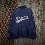 large - Vintage Y2K Starter embroider piping reversible - Blue - L