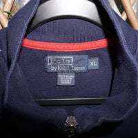 XL - Vintage Y2K Polo Ralph Lauren knit sweater quarter zip - Blue - XL