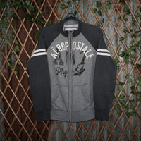 small - Vintage Y2K Aeropostale zip track jacket grunge - Gray - S
