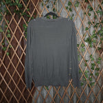 small - Vintage Y2K Anchor Blue stripe grid pattern knitted - Gray - S