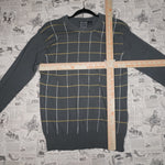 small - Vintage Y2K Anchor Blue stripe grid pattern knitted - Gray - S