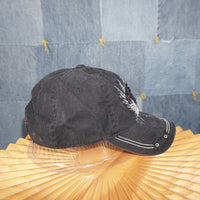 OSFA - Vintage Y2K Calvin Klein Hats grunge raw hem spellout - Black - OSFA