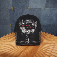 OSFA - Vintage Y2K Calvin Klein Hats grunge raw hem spellout - Black - OSFA