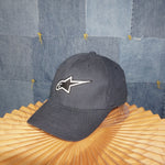 OSFA - Vintage Y2K Alpinestars Hats embroider fitted front - Black - OSFA