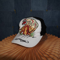 OSFA - Vintage Y2K Ed Hardy Hats embroider tiger big logo - White - OSFA