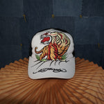 OSFA - Vintage Y2K Ed Hardy Hats embroider tiger big logo - White - OSFA
