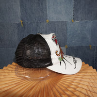 OSFA - Vintage Y2K Ed Hardy Hats embroider tiger big logo - White - OSFA