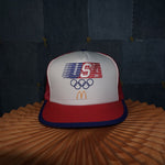 OSFA - Vintage Y2K Hats usa olympic embroider mcdonalds - White - OSFA