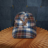 OSFA - Vintage Y2K American Eagle Hats plaid preppy - Blue - L