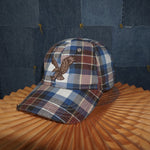 OSFA - Vintage Y2K American Eagle Hats plaid preppy - Blue - L