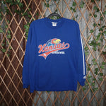 M - Vintage Y2K Adidas T-Shirts kansas jayhawks university - Blue - M