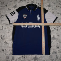 XL - Vintage Y2K Polo Ralph Lauren Shirts usa embroider big - Blue - XL