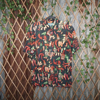 L - Vintage Y2K Big Dogs Shirts tabasco peppers aop button - Red - L