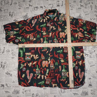 L - Vintage Y2K Big Dogs Shirts tabasco peppers aop button - Red - L