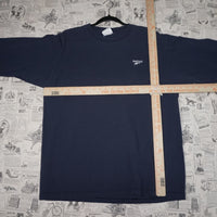 L - Vintage Y2K Reebok T-Shirts essential embroider chest - Blue - L
