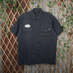 XL - Vintage Y2K Dickies Shirts embroider patch workwear - Blue - XL