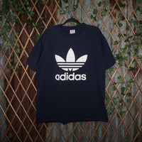 L - Vintage Y2K Adidas T-Shirts trefoil double sided - Blue - L
