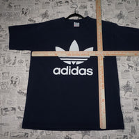 L - Vintage Y2K Adidas T-Shirts trefoil double sided - Blue - L