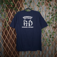 L - Vintage Y2K Harley-davidson T-Shirts flame shadow logo - Blue - L