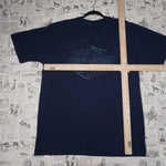 L - Vintage Y2K Harley-davidson T-Shirts flame shadow logo - Blue - L