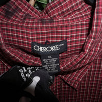 XL - Vintage Y2K Cherokee Shirts plaid checker button 2000s - Red - XL