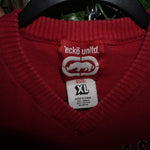 XL - Vintage Y2K Ecko Unltd Sweatshirts embroider rhino knit - Red - XL