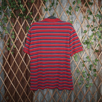XL - Vintage Y2K Chaps Shirts ralph lauren stripe polo - Red - XL