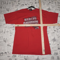 L - Vintage Y2K Harley-davidson T-Shirts motorcycle double - Red - L