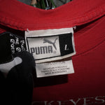 L - Vintage Y2K Puma T-Shirts ohio state buckeyes embroider - Red - L