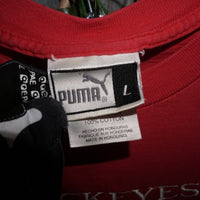 L - Vintage Y2K Puma T-Shirts ohio state buckeyes embroider - Red - L