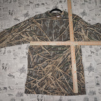 XL - Vintage Y2K Mossy Oak T-Shirts realtree mock neck - Beige - XL