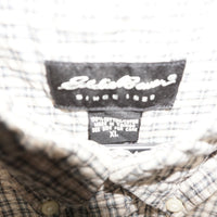XL - Vintage Y2K Eddie Bauer Shirts plaid button work shirt - Beige - XL