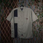 XL - Vintage Y2K Dickies Shirts workwear stripe mechanic - Beige - XL