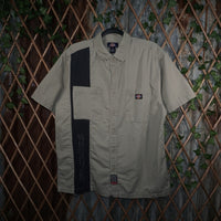 XL - Vintage Y2K Dickies Shirts workwear stripe mechanic - Beige - XL