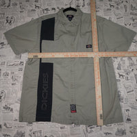 XL - Vintage Y2K Dickies Shirts workwear stripe mechanic - Beige - XL
