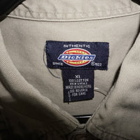 XL - Vintage Y2K Dickies Shirts workwear stripe mechanic - Beige - XL