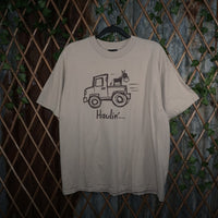 L - Vintage Y2K Hybrid T-Shirts haulin a*s innuendo funny - Beige - L