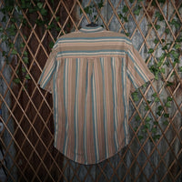 L - Vintage Y2K Chaps Ralph Lauren Shirts stripe button - Brown - L