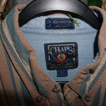L - Vintage Y2K Chaps Ralph Lauren Shirts stripe button - Brown - L