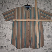 L - Vintage Y2K Chaps Ralph Lauren Shirts stripe button - Brown - L