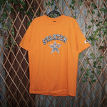 L - Vintage Y2K Starter T-Shirts star logo metallic chrome - Orange - L
