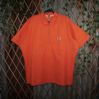 XXL - Vintage Y2K Ben Davis Shirts workwear zip collar polo - Orange - XXL