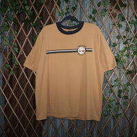 XXL - Vintage Y2K Timberland T-Shirts est 1973 stripe ringer - Orange - XXL