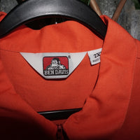 XXL - Vintage Y2K Ben Davis Shirts workwear zip collar polo - Orange - XXL